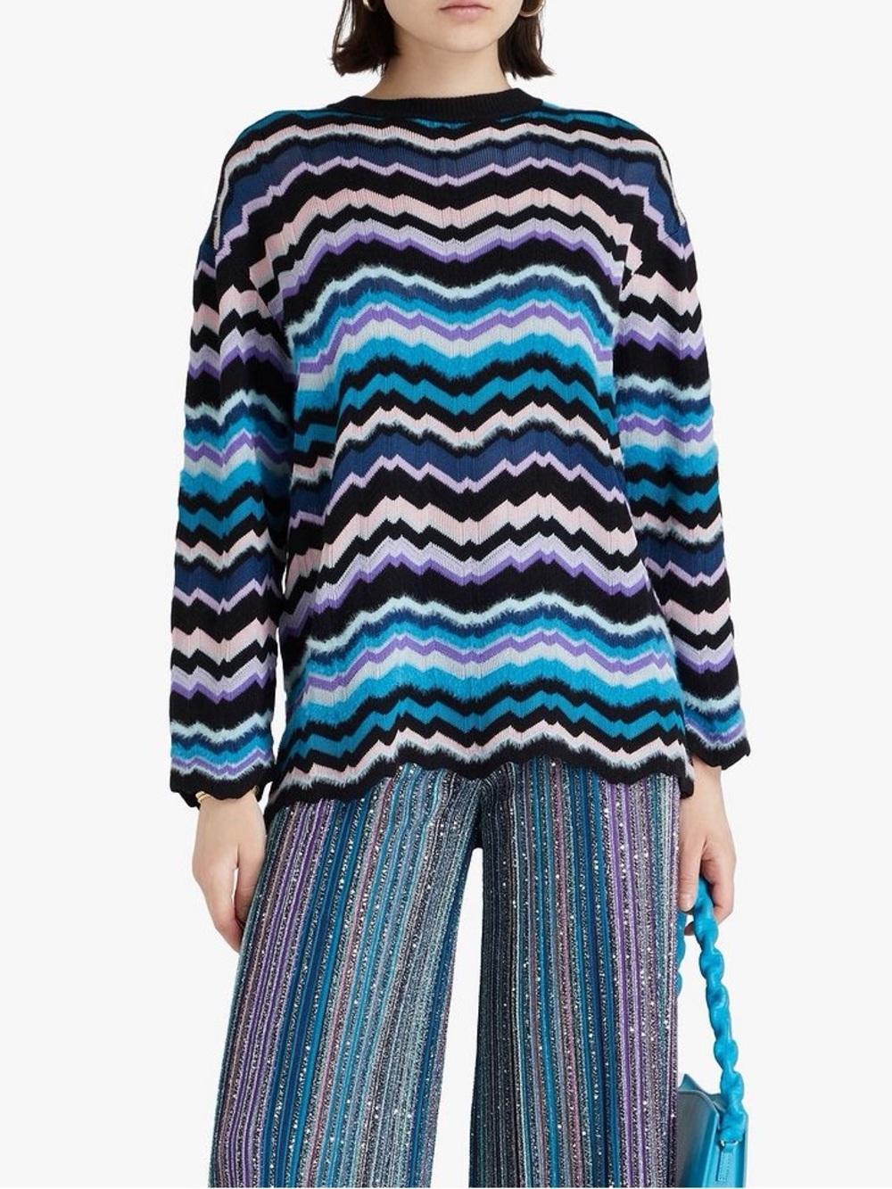 Missoni zig zag brushed intarsia knit sweater